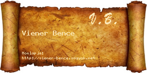 Viener Bence névjegykártya
